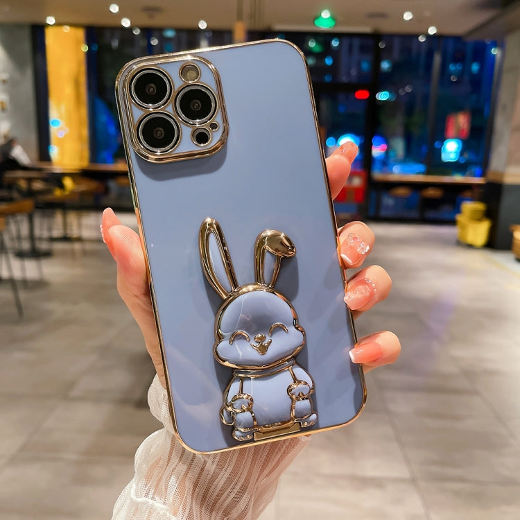 جراب هاتف بحامل أرنب مطلي، مناسب لأجهزة iPhone 13 Pro Max وiPhone 12 وiPhone 12 Pro وiPhone 12 Pro Max وiPhone 11 وiPhone 11 Pro