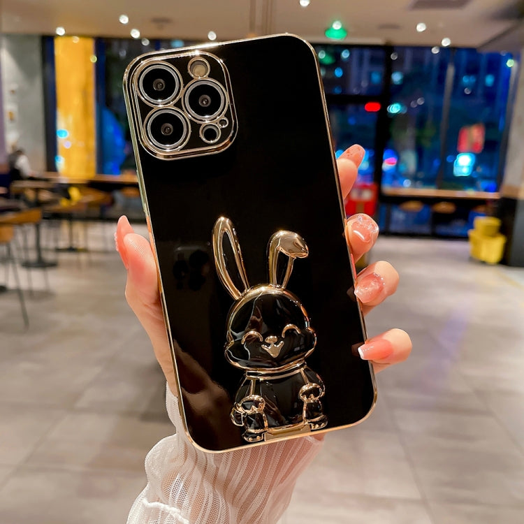 جراب هاتف بحامل أرنب مطلي، مناسب لأجهزة iPhone 13 Pro Max وiPhone 12 وiPhone 12 Pro وiPhone 12 Pro Max وiPhone 11 وiPhone 11 Pro