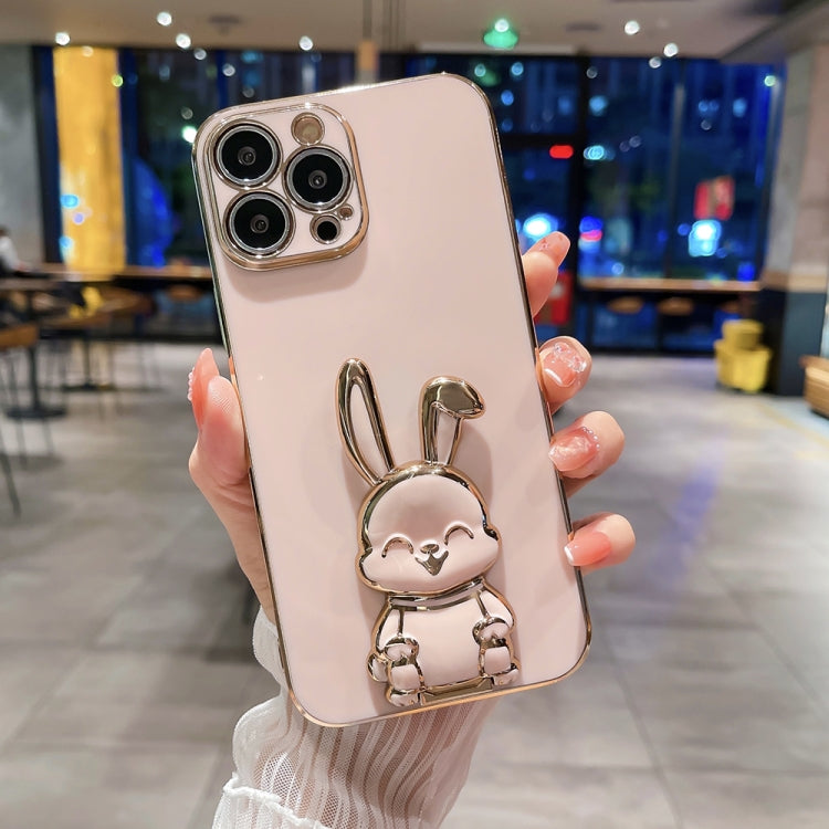 جراب هاتف بحامل أرنب مطلي، مناسب لأجهزة iPhone 13 Pro Max وiPhone 12 وiPhone 12 Pro وiPhone 12 Pro Max وiPhone 11 وiPhone 11 Pro