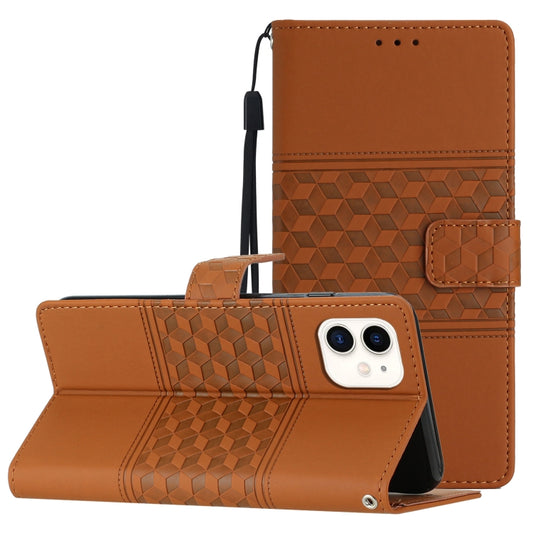 Diamond Embossed Skin Feel Leather Phone Case with Lanyard, For iPhone 11, For iPhone 11 Pro, For iPhone 11 Pro Max, For iPhone 12 mini, For iPhone 12 Pro, For iPhone 12 Pro Max, For iPhone 13, For iPhone 13 mini