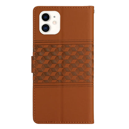 Diamond Embossed Skin Feel Leather Phone Case with Lanyard, For iPhone 11, For iPhone 11 Pro, For iPhone 11 Pro Max, For iPhone 12 mini, For iPhone 12 Pro, For iPhone 12 Pro Max, For iPhone 13, For iPhone 13 mini
