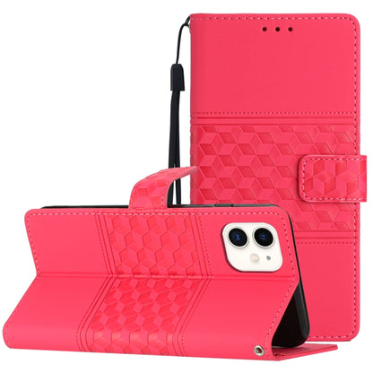 Diamond Embossed Skin Feel Leather Phone Case with Lanyard, For iPhone 11, For iPhone 11 Pro, For iPhone 11 Pro Max, For iPhone 12 mini, For iPhone 12 Pro, For iPhone 12 Pro Max, For iPhone 13, For iPhone 13 mini