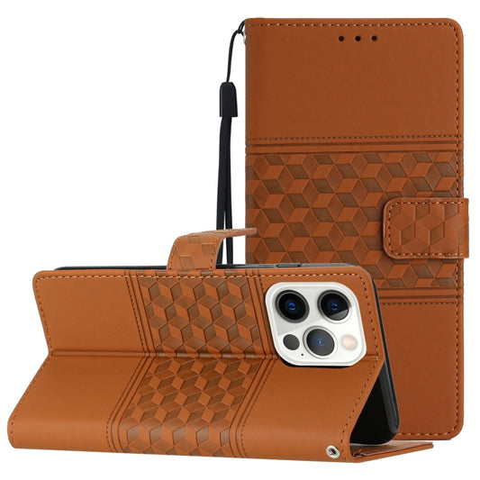 Diamond Embossed Skin Feel Leather Phone Case with Lanyard, For iPhone 13 Pro, For iPhone 13 Pro Max, For iPhone 14, For iPhone 14 Plus, For iPhone 14 Pro, For iPhone 14 Pro Max, For iPhone X / XS, For iPhone XR