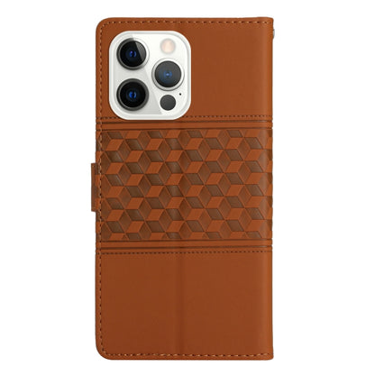 Diamond Embossed Skin Feel Leather Phone Case with Lanyard, For iPhone 13 Pro, For iPhone 13 Pro Max, For iPhone 14, For iPhone 14 Plus, For iPhone 14 Pro, For iPhone 14 Pro Max, For iPhone X / XS, For iPhone XR