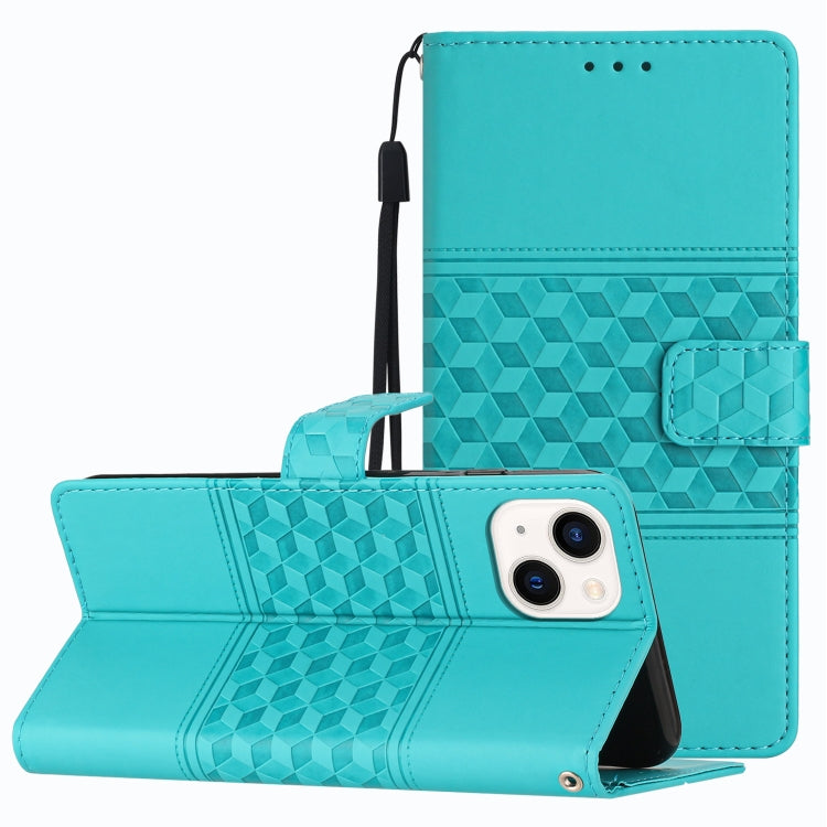 Diamond Embossed Skin Feel Leather Phone Case with Lanyard, For iPhone 13 Pro, For iPhone 13 Pro Max, For iPhone 14, For iPhone 14 Plus, For iPhone 14 Pro, For iPhone 14 Pro Max, For iPhone X / XS, For iPhone XR