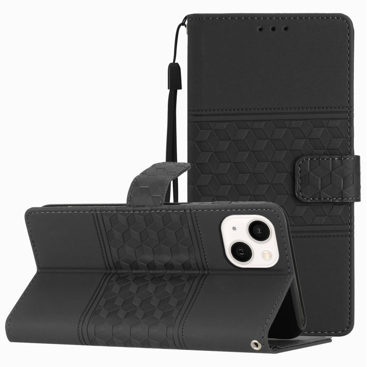 Diamond Embossed Skin Feel Leather Phone Case with Lanyard, For iPhone 13 Pro, For iPhone 13 Pro Max, For iPhone 14, For iPhone 14 Plus, For iPhone 14 Pro, For iPhone 14 Pro Max, For iPhone X / XS, For iPhone XR