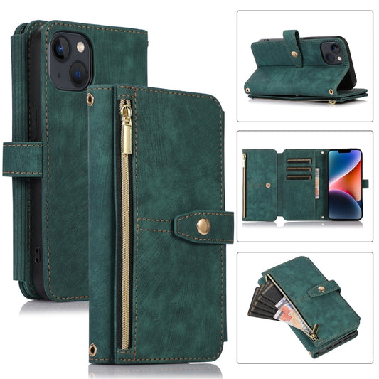 Dream 9-Card Wallet Zipper Bag Leather Phone Case, For iPhone 14, For iPhone 14 Plus, For iPhone 14 Pro, For iPhone 14 Pro Max, For iPhone 13, For iPhone 13 Pro, For iPhone 13 Pro Max, For iPhone 12 mini