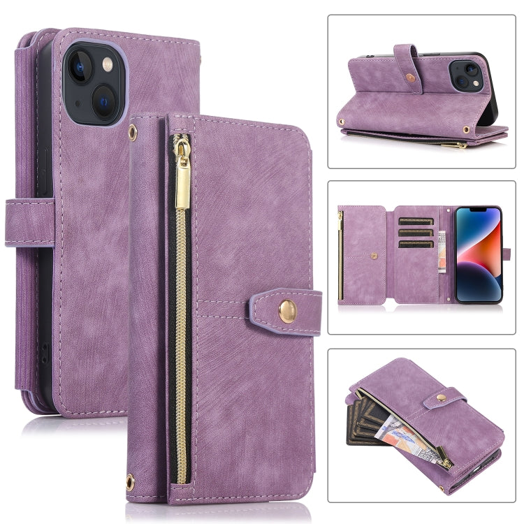 Dream 9-Card Wallet Zipper Bag Leather Phone Case, For iPhone 14, For iPhone 14 Plus, For iPhone 14 Pro, For iPhone 14 Pro Max, For iPhone 13, For iPhone 13 Pro, For iPhone 13 Pro Max, For iPhone 12 mini
