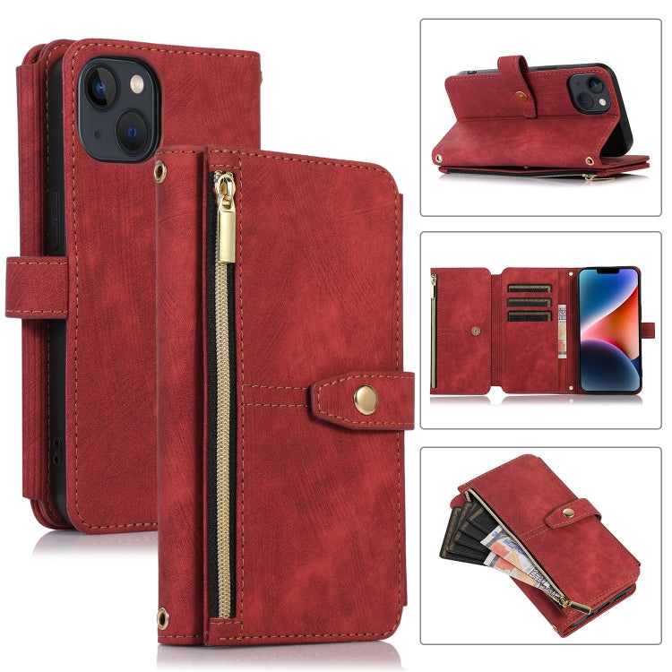 Dream 9-Card Wallet Zipper Bag Leather Phone Case, For iPhone 14, For iPhone 14 Plus, For iPhone 14 Pro, For iPhone 14 Pro Max, For iPhone 13, For iPhone 13 Pro, For iPhone 13 Pro Max, For iPhone 12 mini