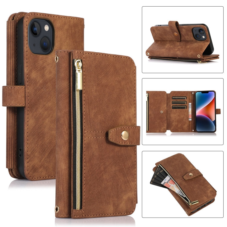 Dream 9-Card Wallet Zipper Bag Leather Phone Case, For iPhone 14, For iPhone 14 Plus, For iPhone 14 Pro, For iPhone 14 Pro Max, For iPhone 13, For iPhone 13 Pro, For iPhone 13 Pro Max, For iPhone 12 mini