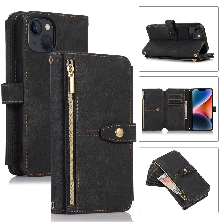 Dream 9-Card Wallet Zipper Bag Leather Phone Case, For iPhone 14, For iPhone 14 Plus, For iPhone 14 Pro, For iPhone 14 Pro Max, For iPhone 13, For iPhone 13 Pro, For iPhone 13 Pro Max, For iPhone 12 mini