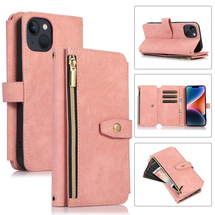 Dream 9-Card Wallet Zipper Bag Leather Phone Case, For iPhone 14, For iPhone 14 Plus, For iPhone 14 Pro, For iPhone 14 Pro Max, For iPhone 13, For iPhone 13 Pro, For iPhone 13 Pro Max, For iPhone 12 mini
