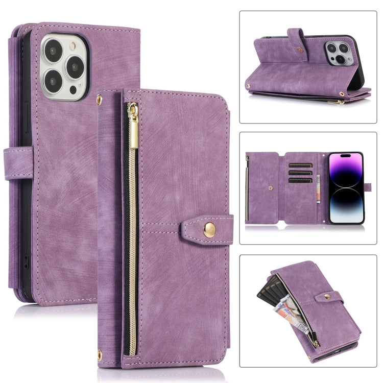 Dream 9-Card Wallet Zipper Bag Leather Phone Case, For iPhone 14, For iPhone 14 Plus, For iPhone 14 Pro, For iPhone 14 Pro Max, For iPhone 13, For iPhone 13 Pro, For iPhone 13 Pro Max, For iPhone 12 mini