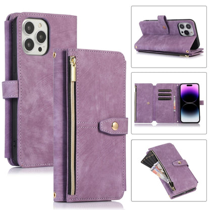 Dream 9-Card Wallet Zipper Bag Leather Phone Case, For iPhone 14, For iPhone 14 Plus, For iPhone 14 Pro, For iPhone 14 Pro Max, For iPhone 13, For iPhone 13 Pro, For iPhone 13 Pro Max, For iPhone 12 mini