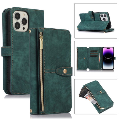 Dream 9-Card Wallet Zipper Bag Leather Phone Case, For iPhone 14, For iPhone 14 Plus, For iPhone 14 Pro, For iPhone 14 Pro Max, For iPhone 13, For iPhone 13 Pro, For iPhone 13 Pro Max, For iPhone 12 mini