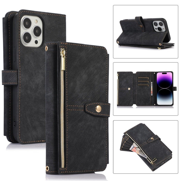 Dream 9-Card Wallet Zipper Bag Leather Phone Case, For iPhone 14, For iPhone 14 Plus, For iPhone 14 Pro, For iPhone 14 Pro Max, For iPhone 13, For iPhone 13 Pro, For iPhone 13 Pro Max, For iPhone 12 mini