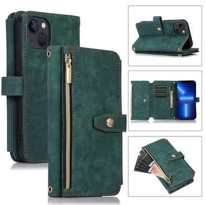 Dream 9-Card Wallet Zipper Bag Leather Phone Case, For iPhone 14, For iPhone 14 Plus, For iPhone 14 Pro, For iPhone 14 Pro Max, For iPhone 13, For iPhone 13 Pro, For iPhone 13 Pro Max, For iPhone 12 mini