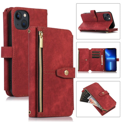 Dream 9-Card Wallet Zipper Bag Leather Phone Case, For iPhone 14, For iPhone 14 Plus, For iPhone 14 Pro, For iPhone 14 Pro Max, For iPhone 13, For iPhone 13 Pro, For iPhone 13 Pro Max, For iPhone 12 mini
