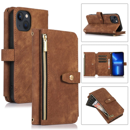 Dream 9-Card Wallet Zipper Bag Leather Phone Case, For iPhone 14, For iPhone 14 Plus, For iPhone 14 Pro, For iPhone 14 Pro Max, For iPhone 13, For iPhone 13 Pro, For iPhone 13 Pro Max, For iPhone 12 mini