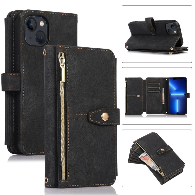 Dream 9-Card Wallet Zipper Bag Leather Phone Case, For iPhone 14, For iPhone 14 Plus, For iPhone 14 Pro, For iPhone 14 Pro Max, For iPhone 13, For iPhone 13 Pro, For iPhone 13 Pro Max, For iPhone 12 mini