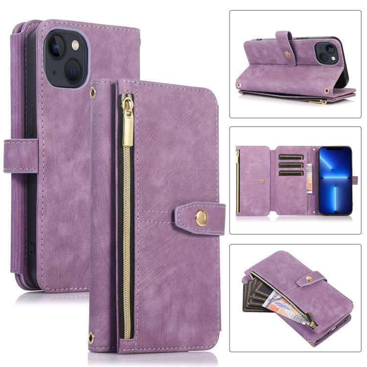 Dream 9-Card Wallet Zipper Bag Leather Phone Case, For iPhone 14, For iPhone 14 Plus, For iPhone 14 Pro, For iPhone 14 Pro Max, For iPhone 13, For iPhone 13 Pro, For iPhone 13 Pro Max, For iPhone 12 mini