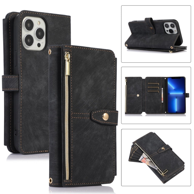 Dream 9-Card Wallet Zipper Bag Leather Phone Case, For iPhone 14, For iPhone 14 Plus, For iPhone 14 Pro, For iPhone 14 Pro Max, For iPhone 13, For iPhone 13 Pro, For iPhone 13 Pro Max, For iPhone 12 mini