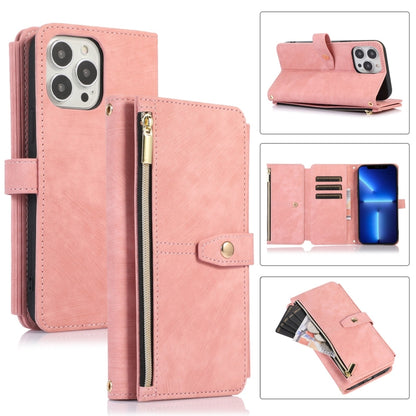 Dream 9-Card Wallet Zipper Bag Leather Phone Case, For iPhone 14, For iPhone 14 Plus, For iPhone 14 Pro, For iPhone 14 Pro Max, For iPhone 13, For iPhone 13 Pro, For iPhone 13 Pro Max, For iPhone 12 mini