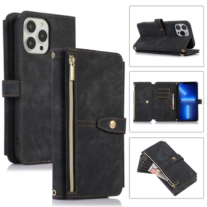 Dream 9-Card Wallet Zipper Bag Leather Phone Case, For iPhone 14, For iPhone 14 Plus, For iPhone 14 Pro, For iPhone 14 Pro Max, For iPhone 13, For iPhone 13 Pro, For iPhone 13 Pro Max, For iPhone 12 mini