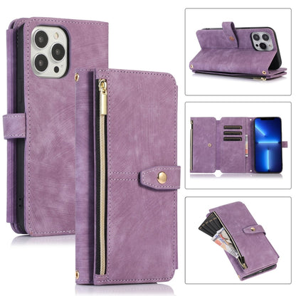 Dream 9-Card Wallet Zipper Bag Leather Phone Case, For iPhone 14, For iPhone 14 Plus, For iPhone 14 Pro, For iPhone 14 Pro Max, For iPhone 13, For iPhone 13 Pro, For iPhone 13 Pro Max, For iPhone 12 mini