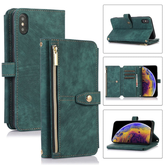 Dream 9-Card Wallet Zipper Bag Leather Phone Case, For iPhone XS Max, For iPhone SE 2022 / 2020 / 7 / 8, For iPhone 7 Plus / 8 Plus