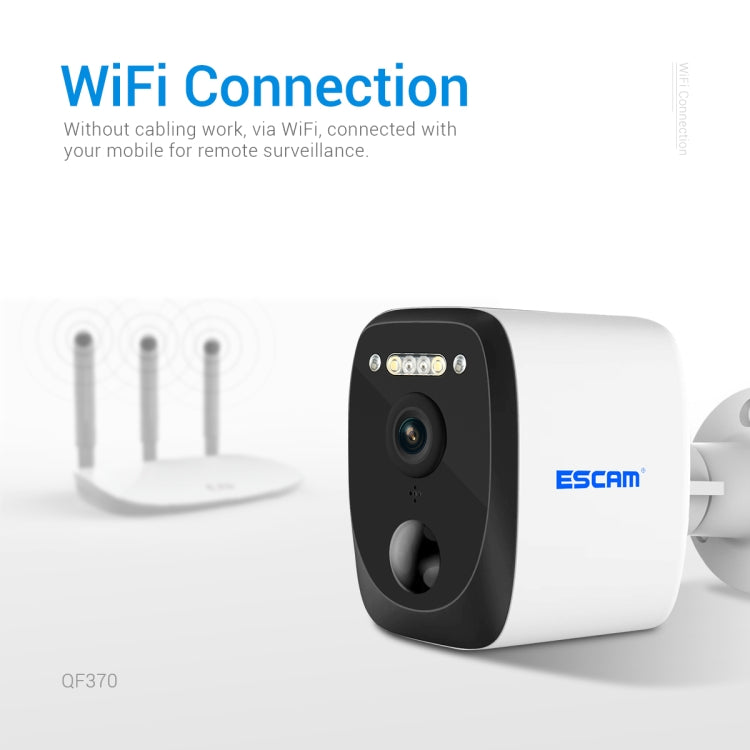 كاميرا ESCAM QF370 3MP للتخزين السحابي PT WIFI تعمل بالطاقة الشمسية IP مع إنذار PIR ودعم الرؤية الليلية والصوت ثنائي الاتجاه، QF370