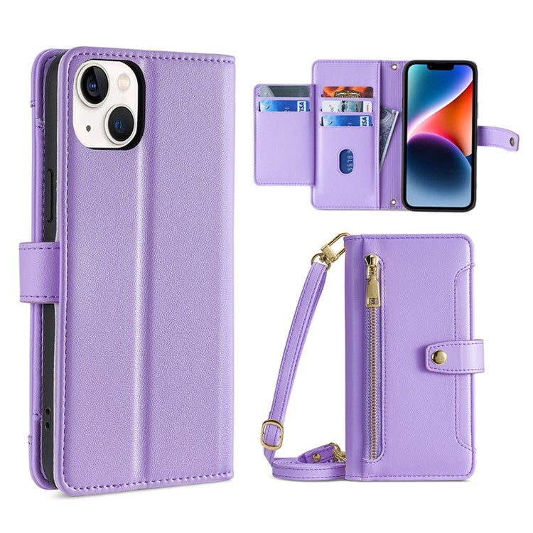 Sheep Texture Cross-body Zipper Wallet Leather Phone Case, For iPhone 14, For iPhone 14 Plus, For iPhone 14 Pro, For iPhone 14 Pro Max, For iPhone 13 mini, For iPhone 13, For iPhone 13 Pro, For iPhone 13 Pro Max