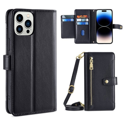 Sheep Texture Cross-body Zipper Wallet Leather Phone Case, For iPhone 14, For iPhone 14 Plus, For iPhone 14 Pro, For iPhone 14 Pro Max, For iPhone 13 mini, For iPhone 13, For iPhone 13 Pro, For iPhone 13 Pro Max