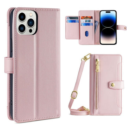 Sheep Texture Cross-body Zipper Wallet Leather Phone Case, For iPhone 14, For iPhone 14 Plus, For iPhone 14 Pro, For iPhone 14 Pro Max, For iPhone 13 mini, For iPhone 13, For iPhone 13 Pro, For iPhone 13 Pro Max