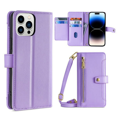 Sheep Texture Cross-body Zipper Wallet Leather Phone Case, For iPhone 14, For iPhone 14 Plus, For iPhone 14 Pro, For iPhone 14 Pro Max, For iPhone 13 mini, For iPhone 13, For iPhone 13 Pro, For iPhone 13 Pro Max