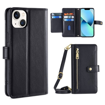 Sheep Texture Cross-body Zipper Wallet Leather Phone Case, For iPhone 14, For iPhone 14 Plus, For iPhone 14 Pro, For iPhone 14 Pro Max, For iPhone 13 mini, For iPhone 13, For iPhone 13 Pro, For iPhone 13 Pro Max