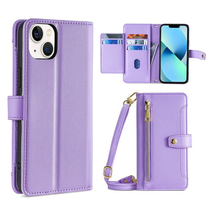 Sheep Texture Cross-body Zipper Wallet Leather Phone Case, For iPhone 14, For iPhone 14 Plus, For iPhone 14 Pro, For iPhone 14 Pro Max, For iPhone 13 mini, For iPhone 13, For iPhone 13 Pro, For iPhone 13 Pro Max