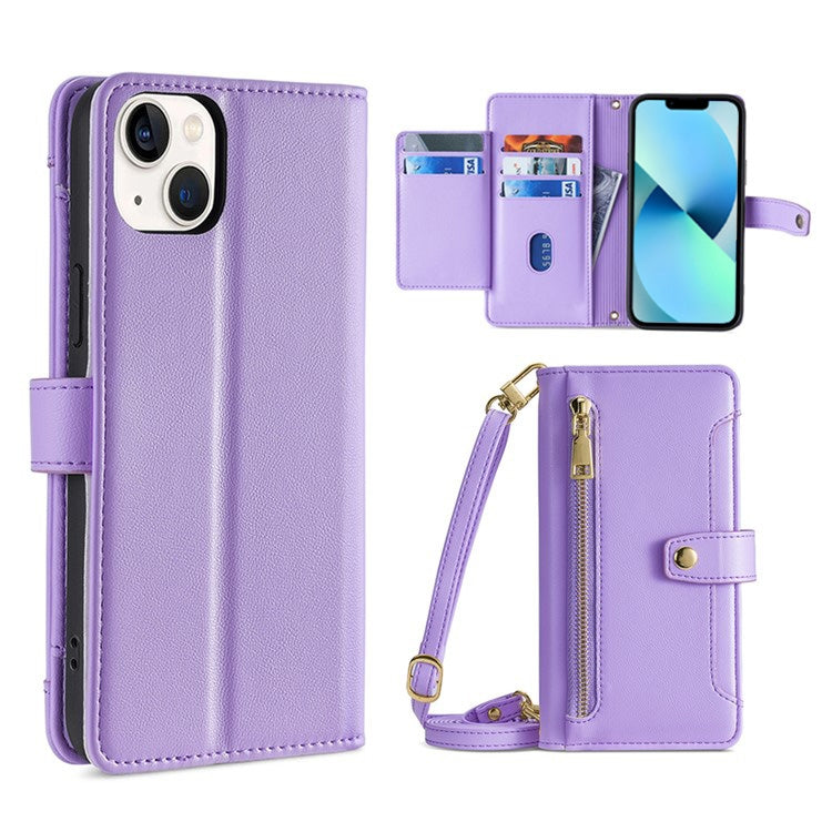 Sheep Texture Cross-body Zipper Wallet Leather Phone Case, For iPhone 14, For iPhone 14 Plus, For iPhone 14 Pro, For iPhone 14 Pro Max, For iPhone 13 mini, For iPhone 13, For iPhone 13 Pro, For iPhone 13 Pro Max