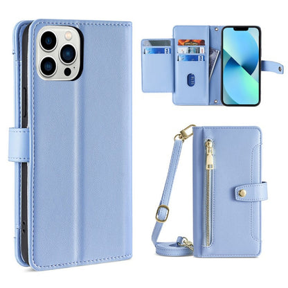 Sheep Texture Cross-body Zipper Wallet Leather Phone Case, For iPhone 14, For iPhone 14 Plus, For iPhone 14 Pro, For iPhone 14 Pro Max, For iPhone 13 mini, For iPhone 13, For iPhone 13 Pro, For iPhone 13 Pro Max
