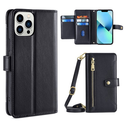 Sheep Texture Cross-body Zipper Wallet Leather Phone Case, For iPhone 14, For iPhone 14 Plus, For iPhone 14 Pro, For iPhone 14 Pro Max, For iPhone 13 mini, For iPhone 13, For iPhone 13 Pro, For iPhone 13 Pro Max