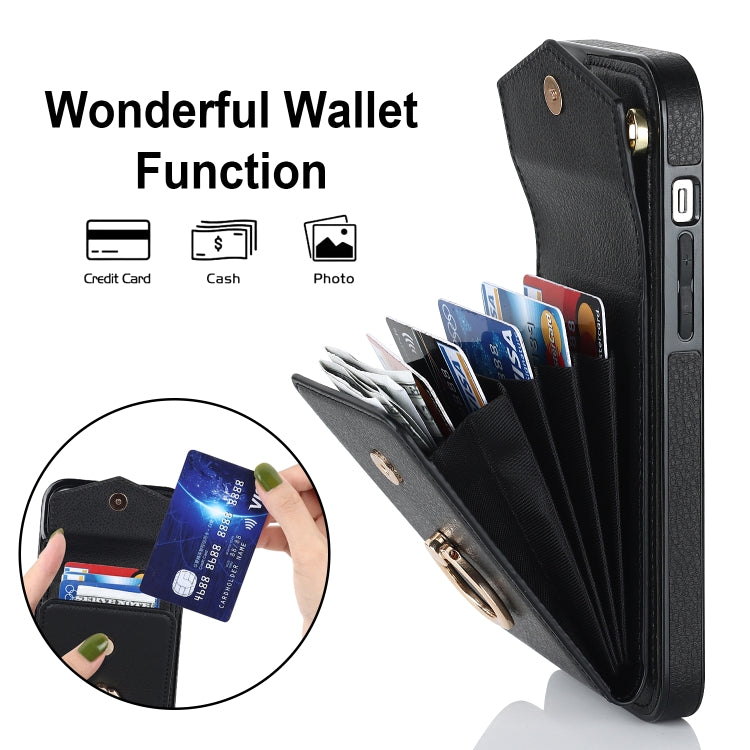 Ring Holder RFID Card Slot Phone Case with Long Lanyard, For iPhone 14, For iPhone 14 Plus, For iPhone 14 Pro, For iPhone 14 Pro Max, For Samsung Galaxy S22 5G, For Samsung Galaxy S22+ 5G, For Samsung Galaxy S22 Ultra 5G, For Samsung Galaxy S23 5G�����...