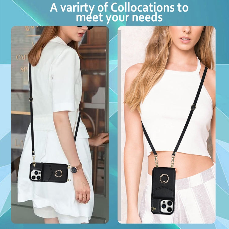 Ring Holder RFID Card Slot Phone Case with Long Lanyard, For iPhone 14, For iPhone 14 Plus, For iPhone 14 Pro, For iPhone 14 Pro Max, For Samsung Galaxy S22 5G, For Samsung Galaxy S22+ 5G, For Samsung Galaxy S22 Ultra 5G, For Samsung Galaxy S23 5G�����...