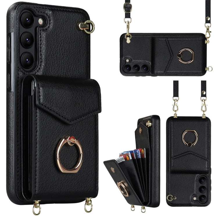 Ring Holder RFID Card Slot Phone Case with Long Lanyard, For iPhone 14, For iPhone 14 Plus, For iPhone 14 Pro, For iPhone 14 Pro Max, For Samsung Galaxy S22 5G, For Samsung Galaxy S22+ 5G, For Samsung Galaxy S22 Ultra 5G, For Samsung Galaxy S23 5G�����...