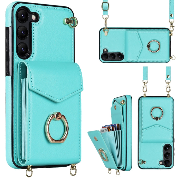 Ring Holder RFID Card Slot Phone Case with Long Lanyard, For iPhone 14, For iPhone 14 Plus, For iPhone 14 Pro, For iPhone 14 Pro Max, For Samsung Galaxy S22 5G, For Samsung Galaxy S22+ 5G, For Samsung Galaxy S22 Ultra 5G, For Samsung Galaxy S23 5G�����...