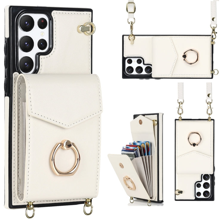 Ring Holder RFID Card Slot Phone Case with Long Lanyard, For iPhone 14, For iPhone 14 Plus, For iPhone 14 Pro, For iPhone 14 Pro Max, For Samsung Galaxy S22 5G, For Samsung Galaxy S22+ 5G, For Samsung Galaxy S22 Ultra 5G, For Samsung Galaxy S23 5G�����...