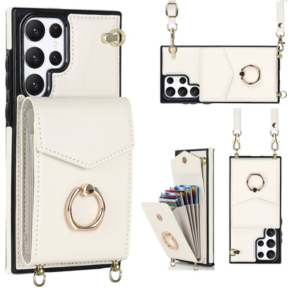 Ring Holder RFID Card Slot Phone Case with Long Lanyard, For iPhone 14, For iPhone 14 Plus, For iPhone 14 Pro, For iPhone 14 Pro Max, For Samsung Galaxy S22 5G, For Samsung Galaxy S22+ 5G, For Samsung Galaxy S22 Ultra 5G, For Samsung Galaxy S23 5G�����...
