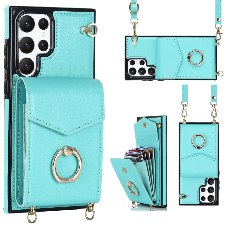 Ring Holder RFID Card Slot Phone Case with Long Lanyard, For iPhone 14, For iPhone 14 Plus, For iPhone 14 Pro, For iPhone 14 Pro Max, For Samsung Galaxy S22 5G, For Samsung Galaxy S22+ 5G, For Samsung Galaxy S22 Ultra 5G, For Samsung Galaxy S23 5G�����...