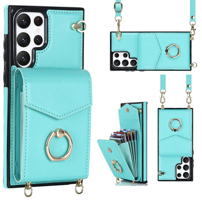 Ring Holder RFID Card Slot Phone Case with Long Lanyard, For iPhone 14, For iPhone 14 Plus, For iPhone 14 Pro, For iPhone 14 Pro Max, For Samsung Galaxy S22 5G, For Samsung Galaxy S22+ 5G, For Samsung Galaxy S22 Ultra 5G, For Samsung Galaxy S23 5G�����...
