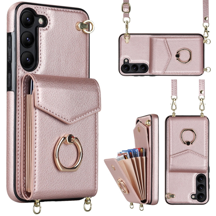 Ring Holder RFID Card Slot Phone Case with Long Lanyard, For iPhone 14, For iPhone 14 Plus, For iPhone 14 Pro, For iPhone 14 Pro Max, For Samsung Galaxy S22 5G, For Samsung Galaxy S22+ 5G, For Samsung Galaxy S22 Ultra 5G, For Samsung Galaxy S23 5G�����...