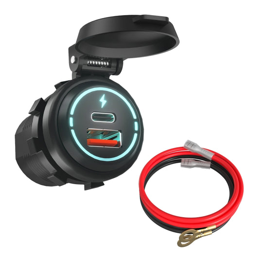 شاحن سيارة ZH-1786A2 بمنفذي USB-A وType-C QC3.0، طول الكابل: 60 سم، ZH-1786A2